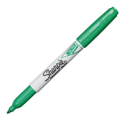 Marcador sharpie permanente verde metalizado 