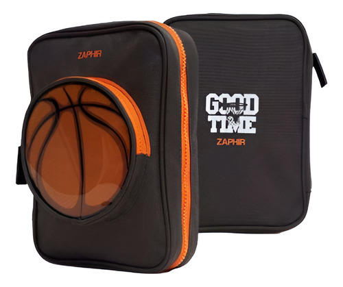 Cartuchera zaphir 1 cierre basquet gris