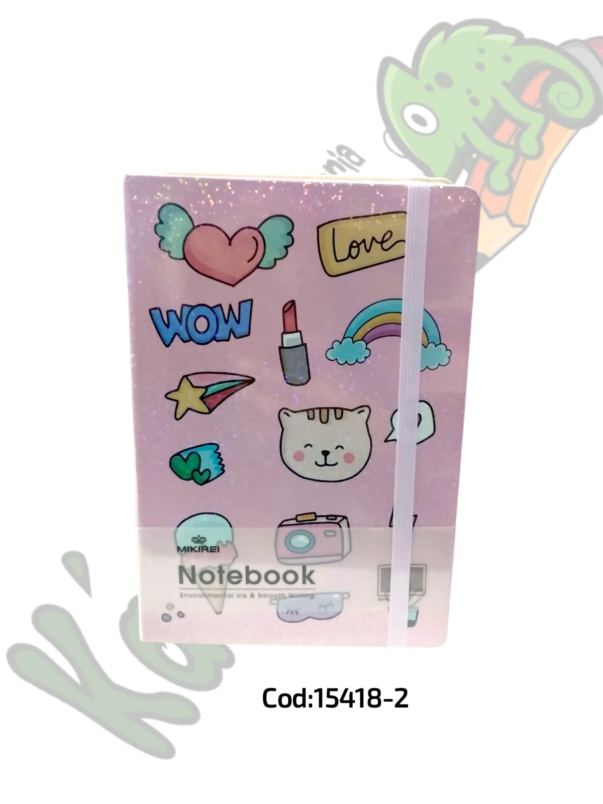 Libreta multipaper a5 holografica cat rosa