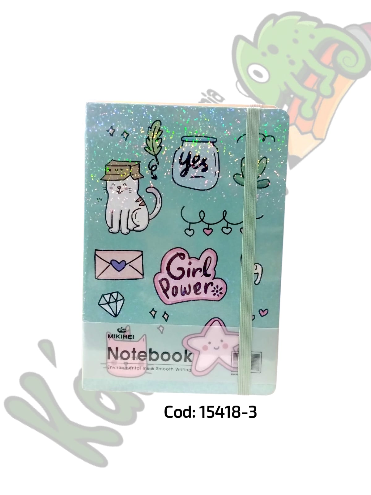 Libreta multipaper a5 holografica cat verde