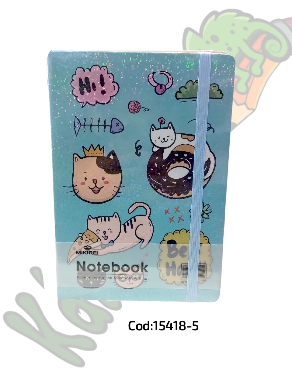 Libreta multipaper a5 holografica cat celeste