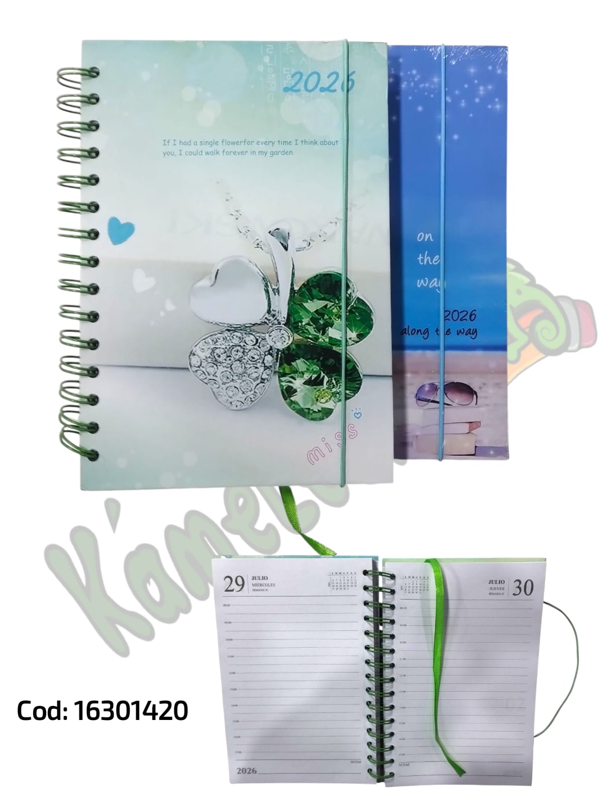 Agenda 2026 a5 diaria  espiralada con diseÑos
