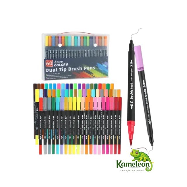 Set de marcadores doble punta x60