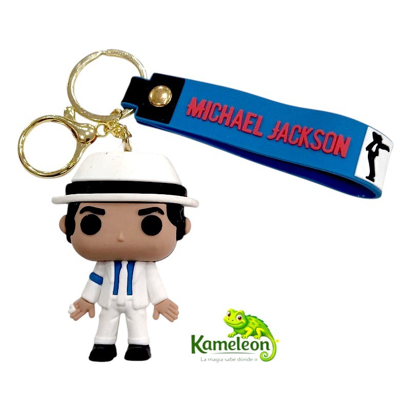 LLAVERO MICHAEL JACKSON DE GOMA