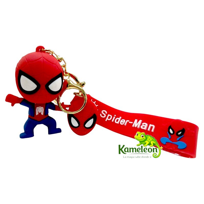 LLAVERO SPIDERMAN DE GOMA CON ARGOLLAS