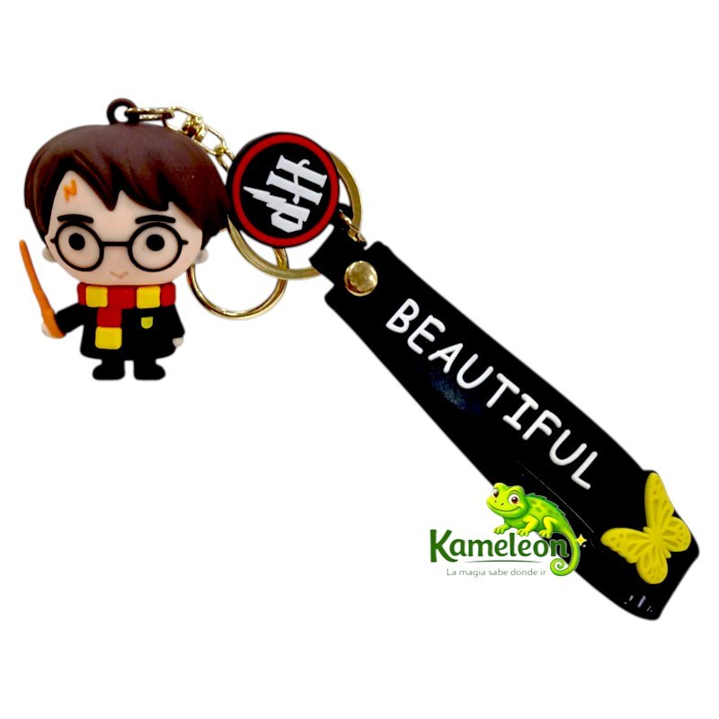 LLAVERO HARRY POTTER DE GOMA CON ARGOLLAS