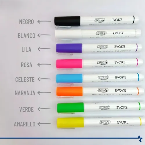 Marcador brw tiza liquida neon punta 6mm reversible naranja