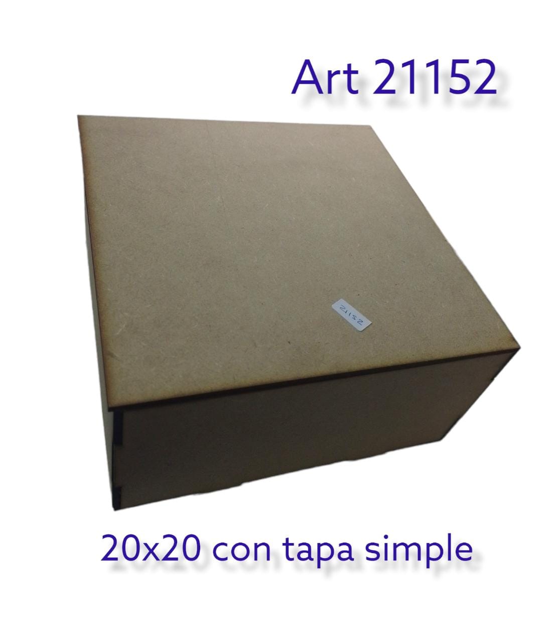 Caja cuadrada simple  20x20 con tapa 