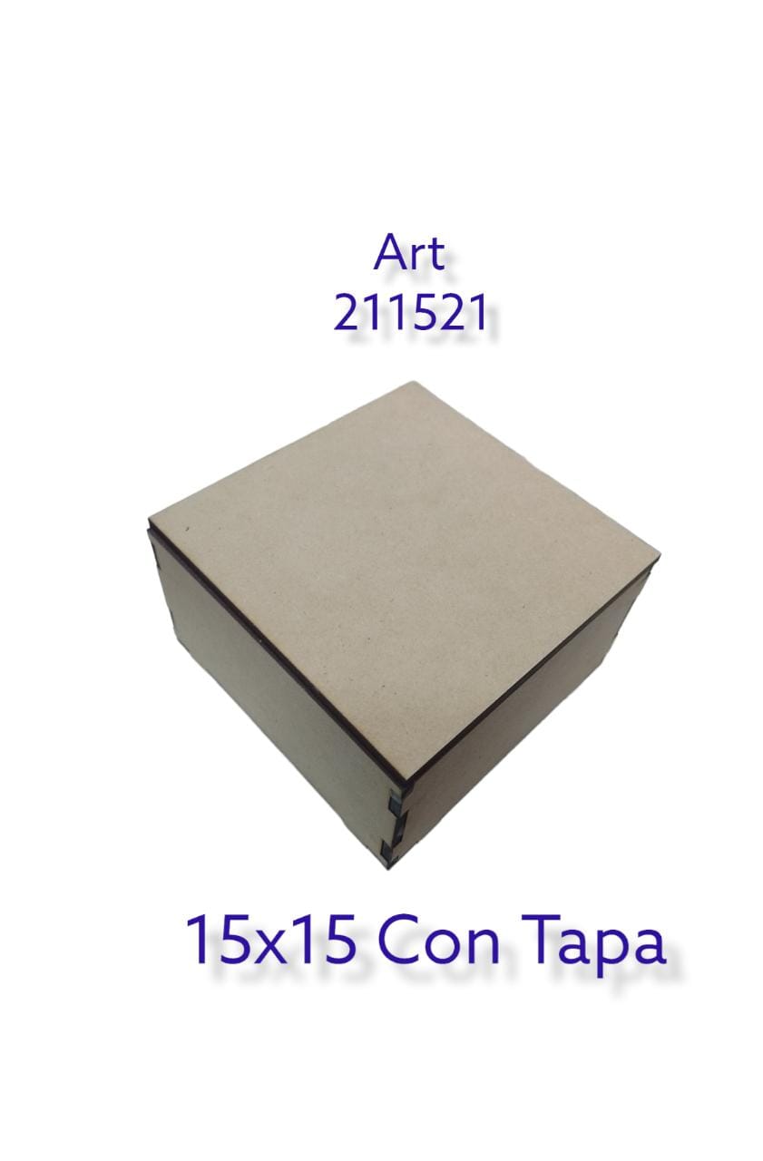 Caja cuadrada simple 15x15 con tapa 