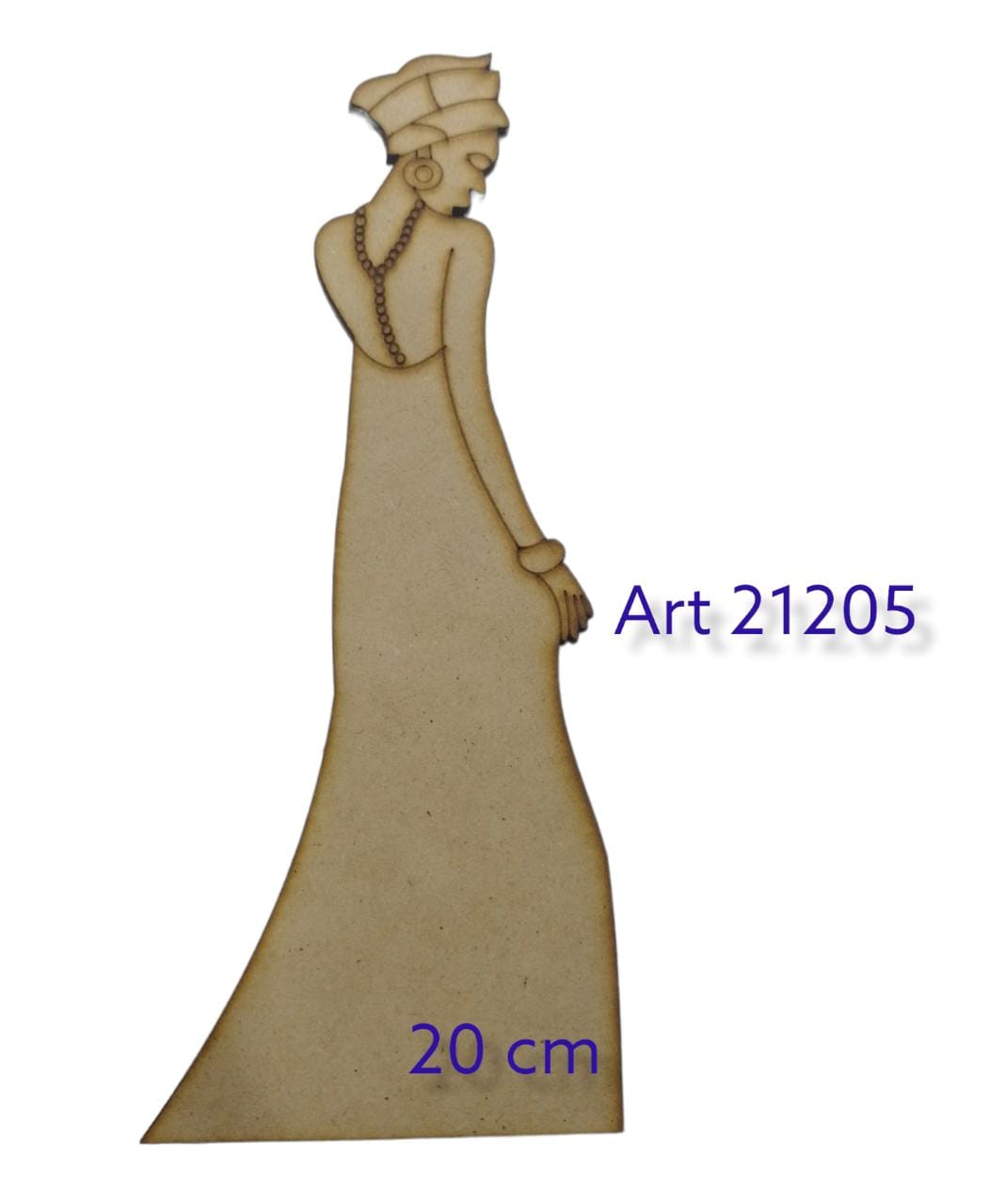 Figura de mujer africana con collar en la espalda 20 cm 