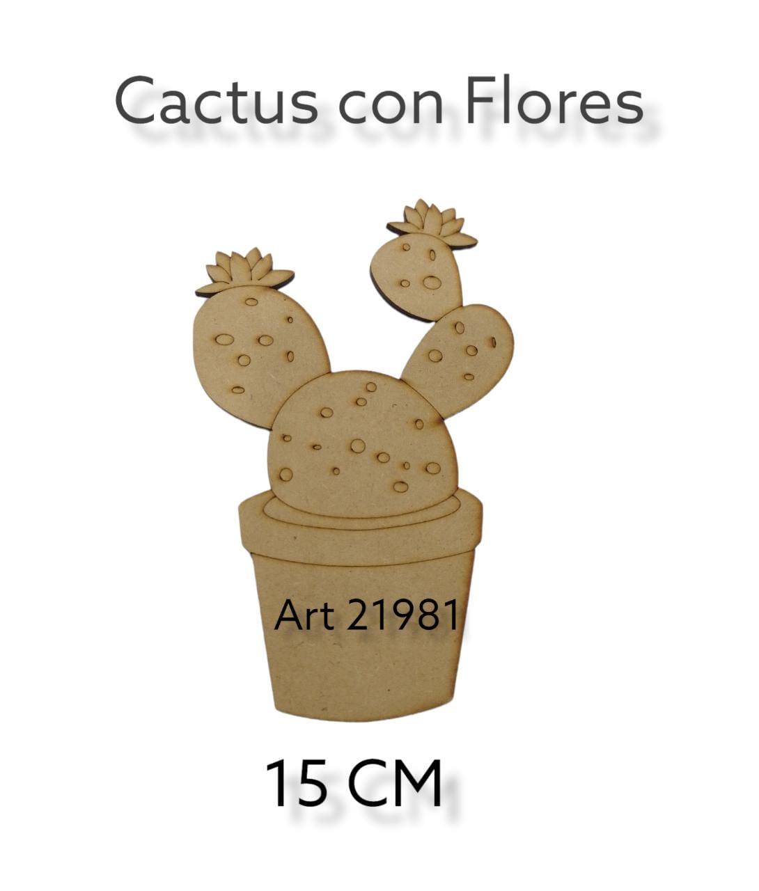 Figura cactus con flores x 15 cm 
