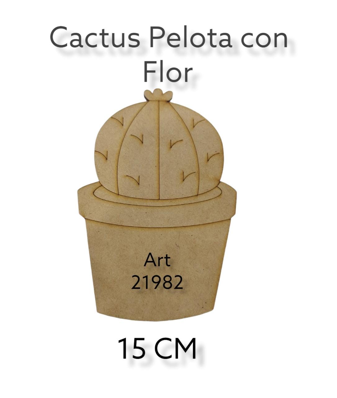 Figura cactus pelota con flor 15 cm 
