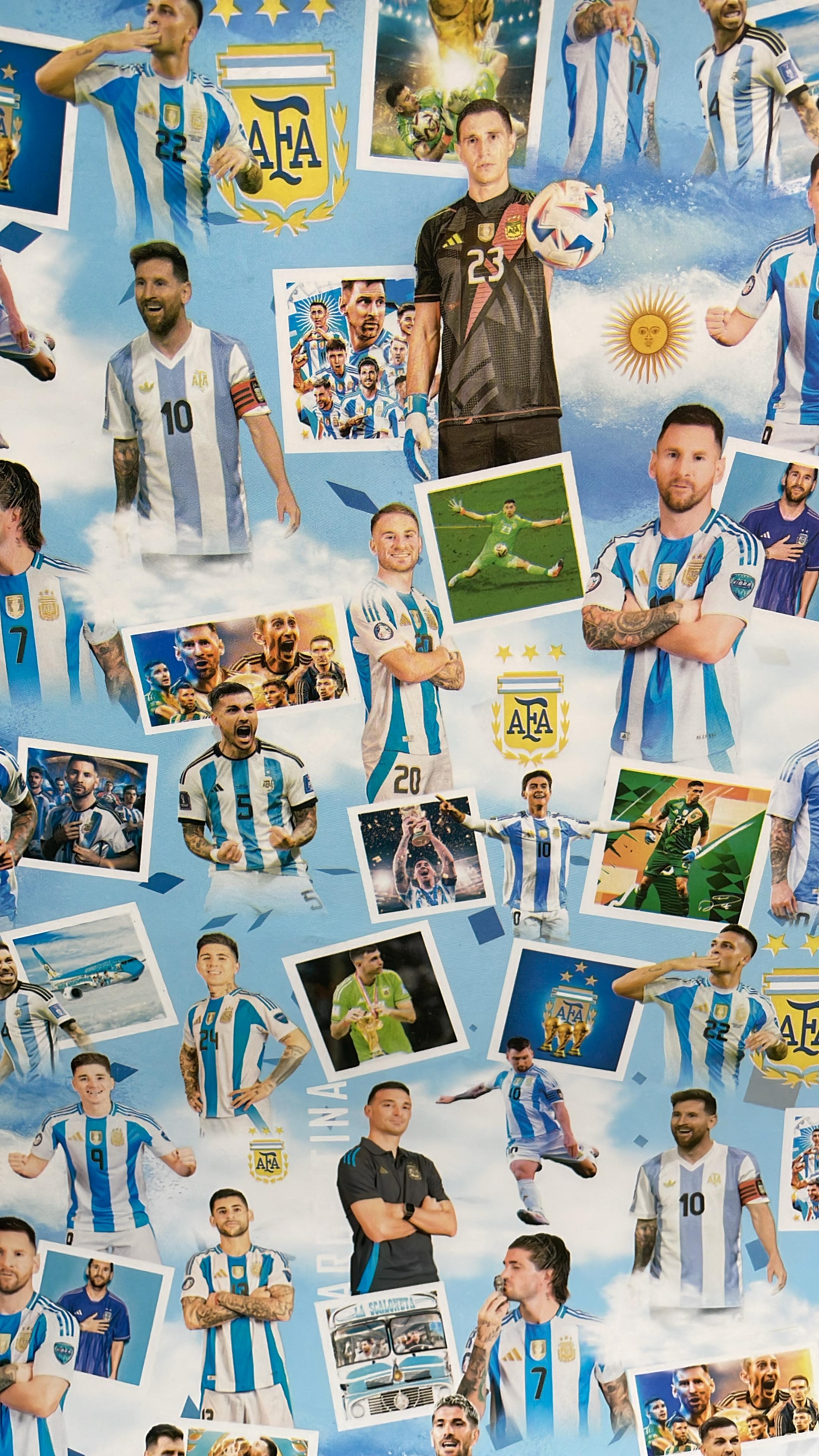 Papel de forrar ilustracion seleccion argentina 