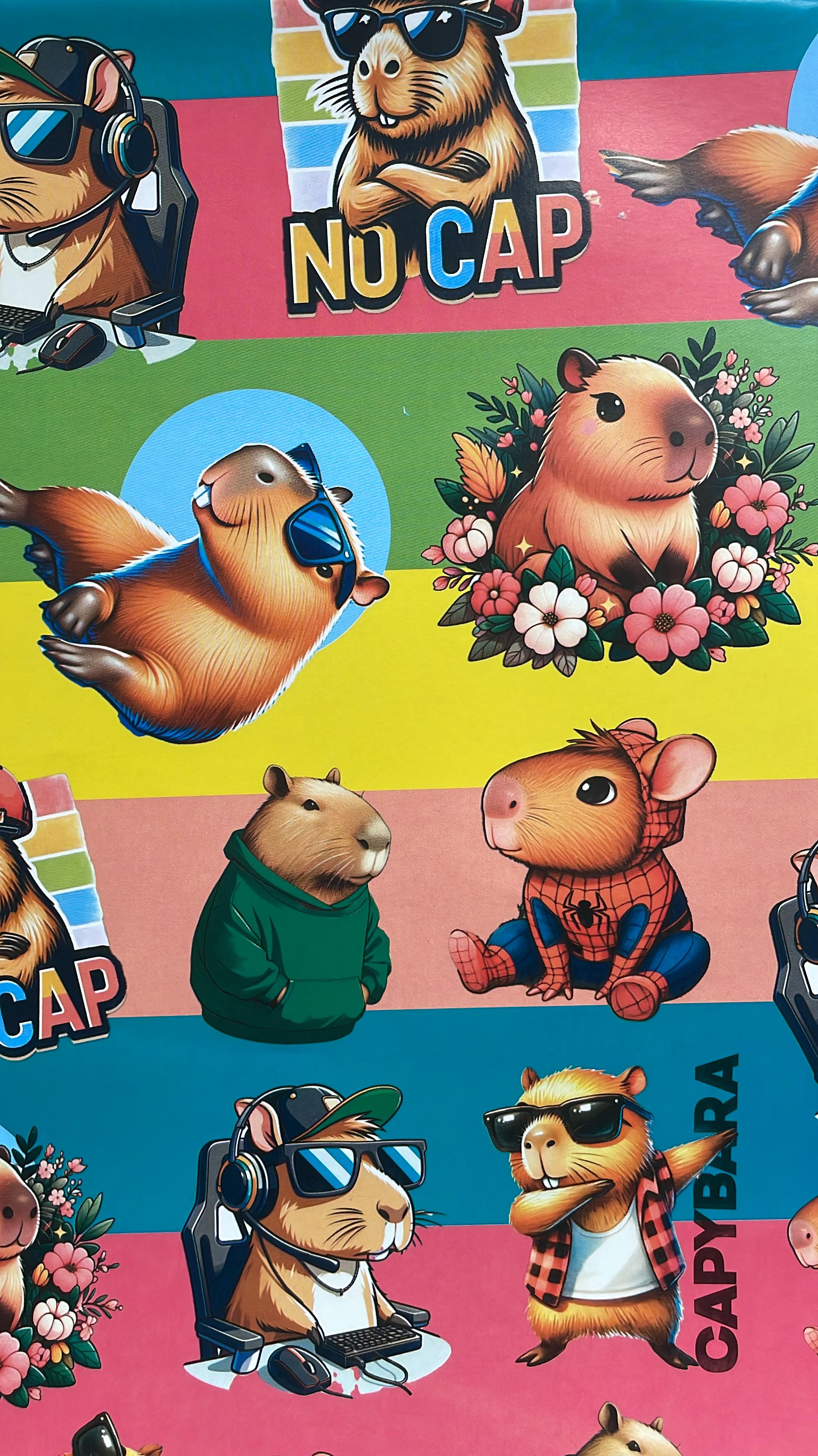 Papel de forrar ilustracion capibara