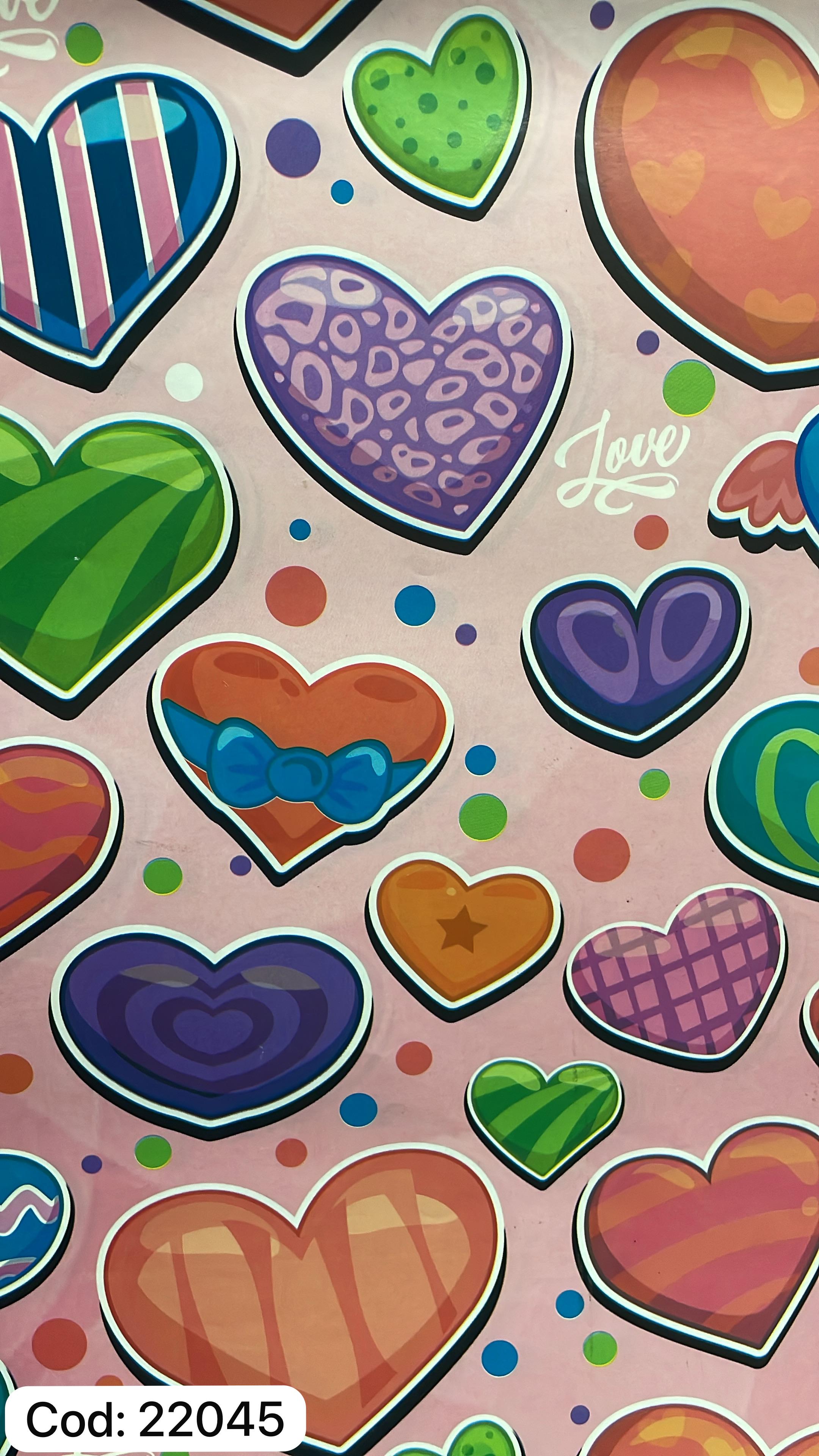 Papel de forrar ilustracion corazones con fondo rosa