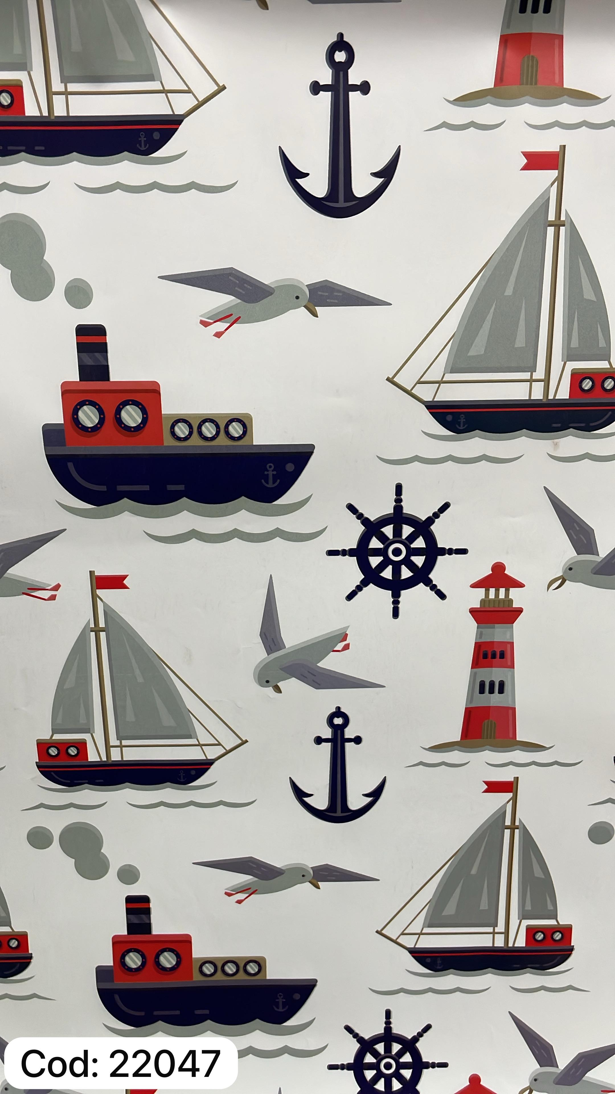 Papel de regalo ilustracion barcos