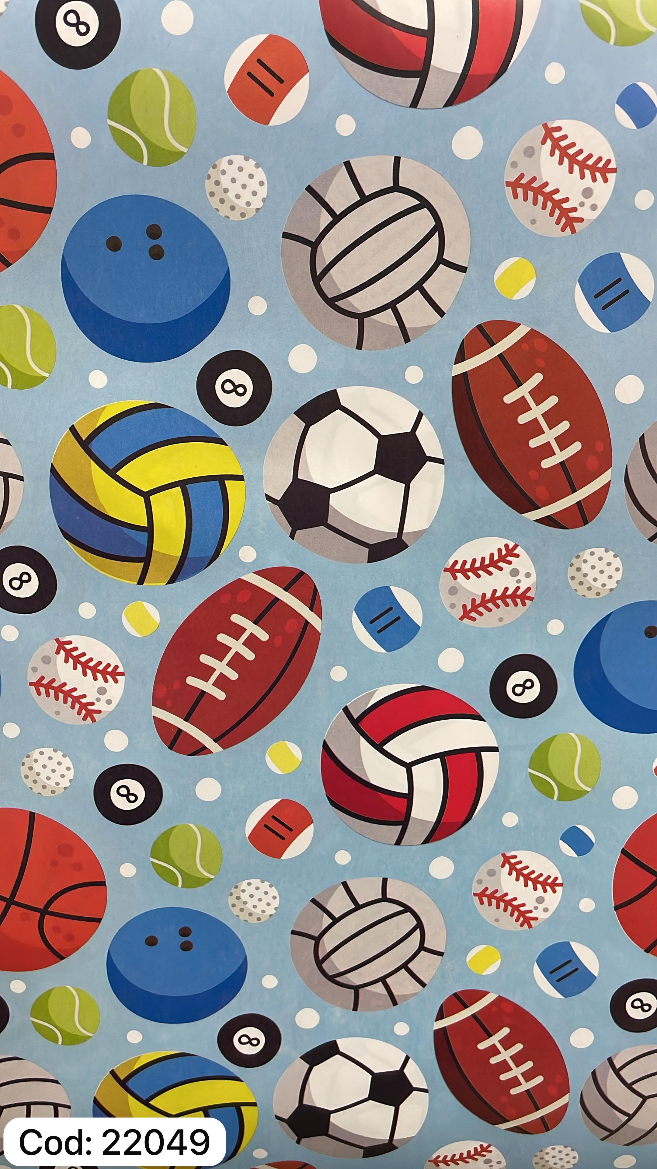 Papel de regalo ilustracion pelotas