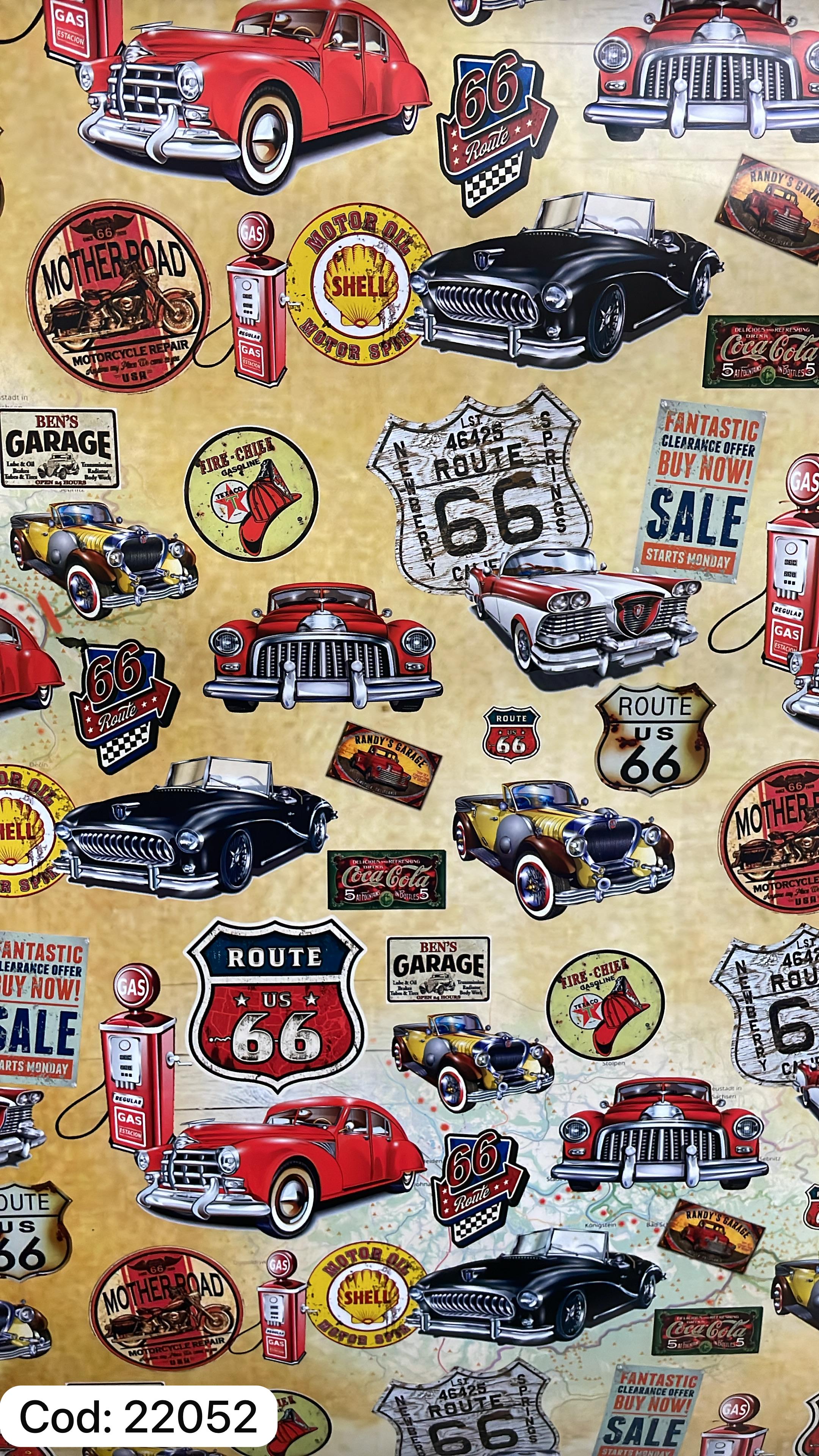 Papel de regalo ilustracion route 66