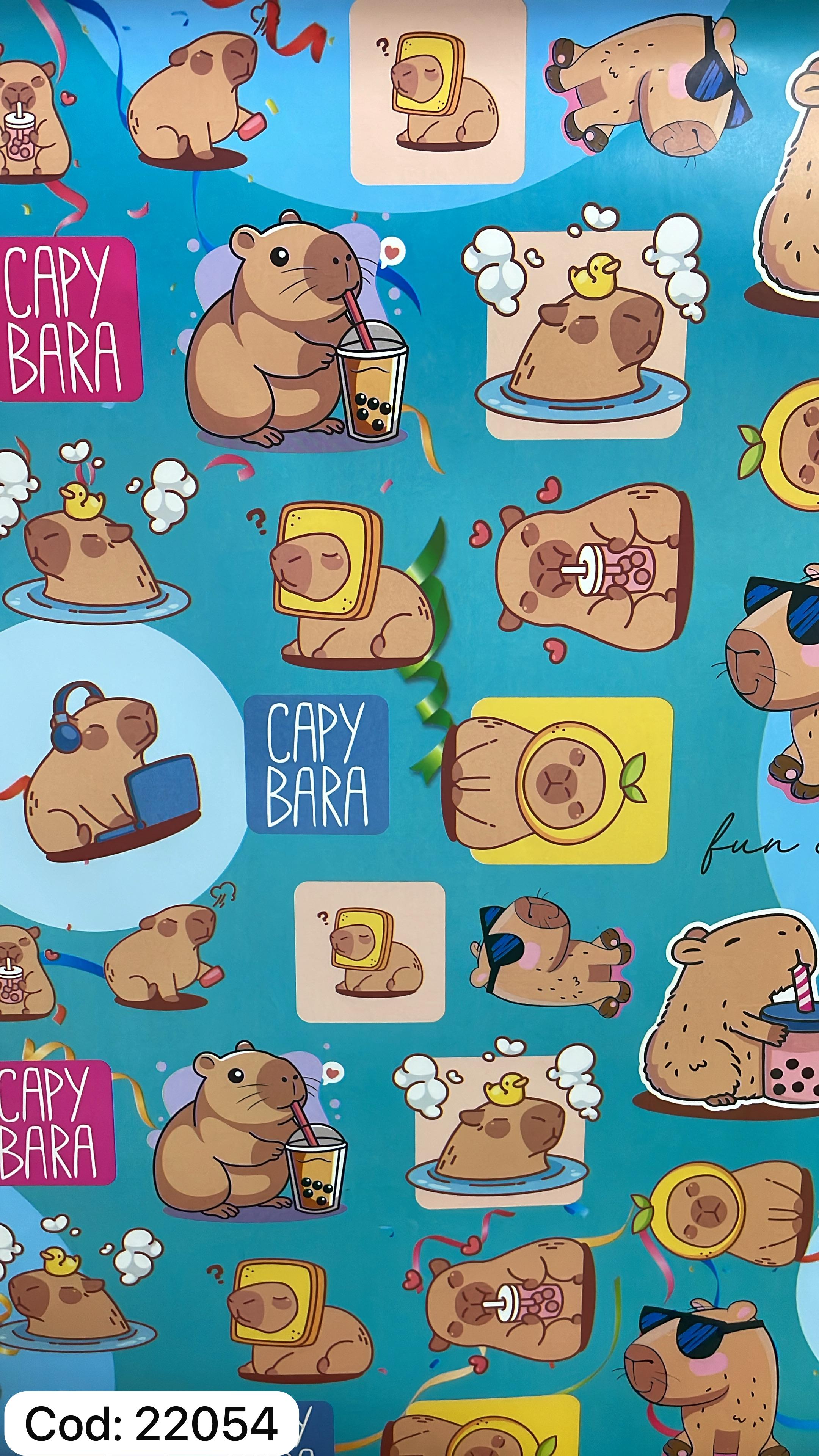 Papel de regalo ilustracion capibara