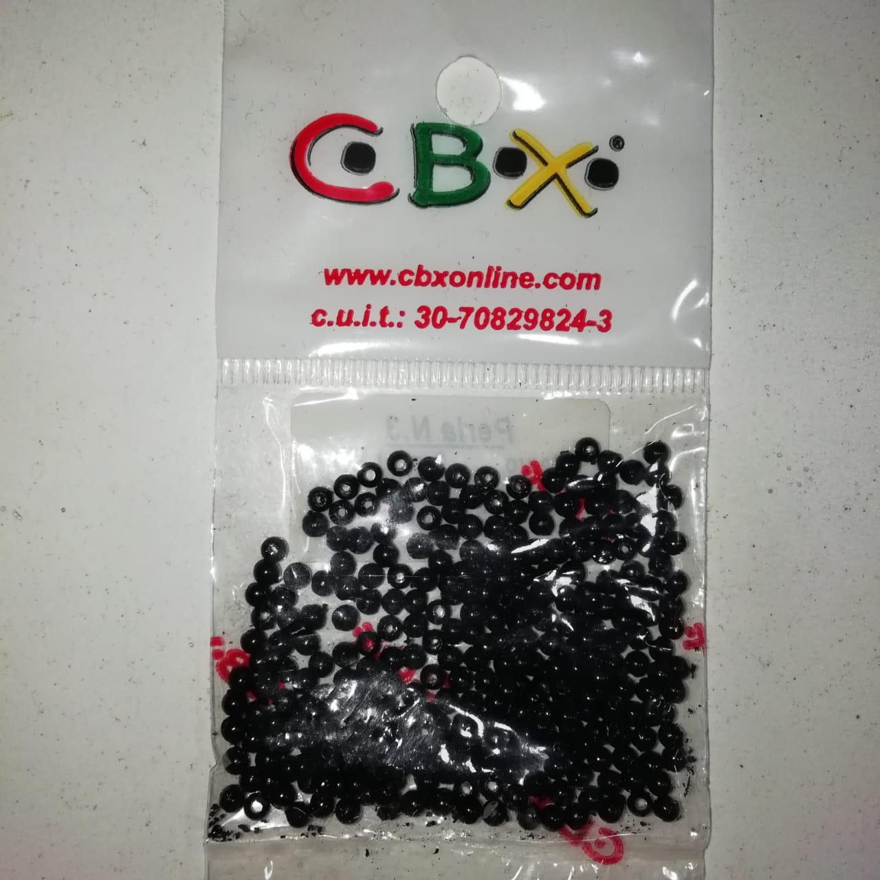 Mostacillas perla n3 negro x5grs