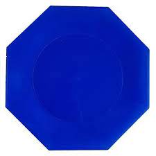 Plato octogonal  chico azul  plastico 