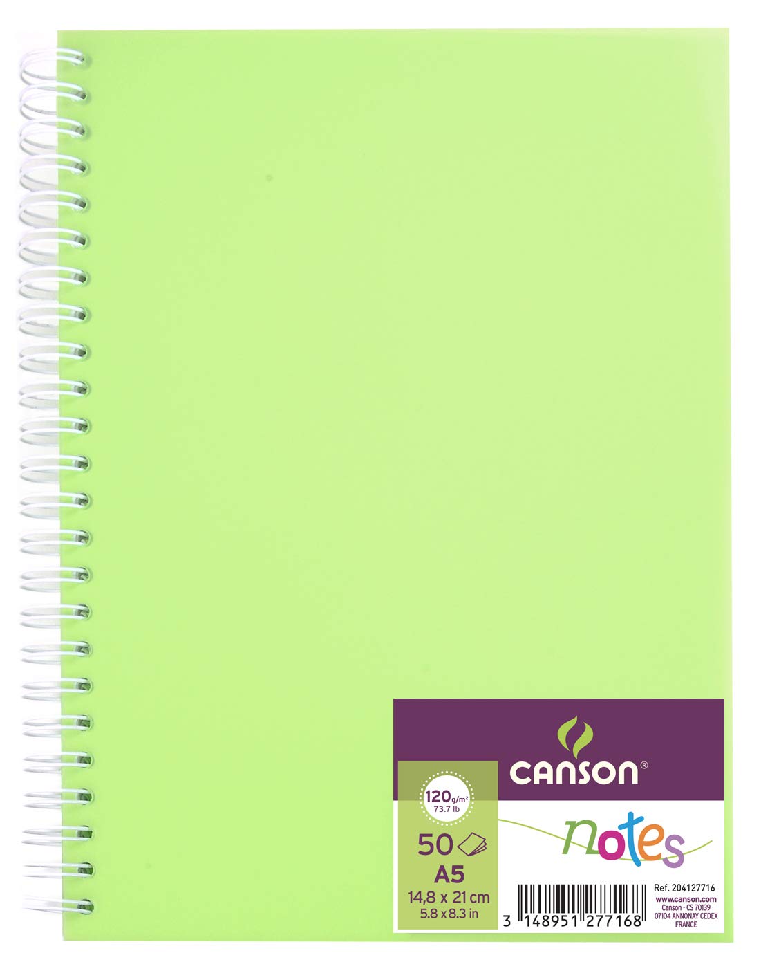 Cuaderno canson notes 50h 120g a5 verde