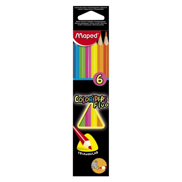 Lapices color peps fluo x6 maped