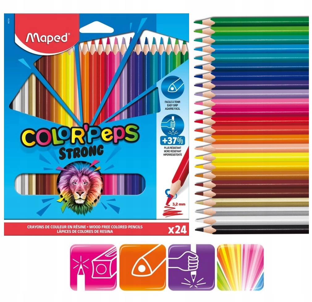 Lapices maped color peps x24 strong