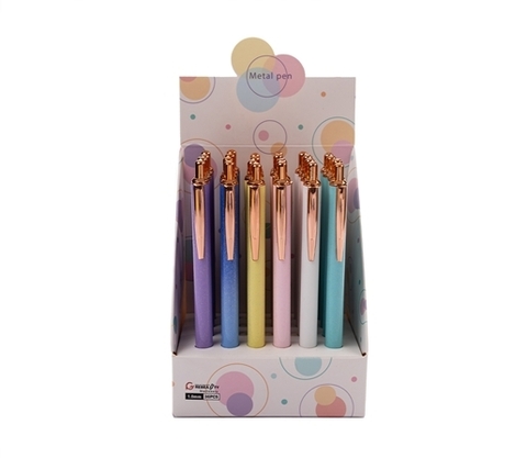 Lapicera multipaper retractil pastel con glitter