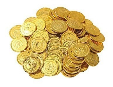 Monedas doradas de pirata x 24 un.