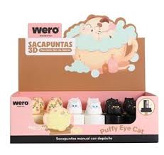 Saca puntas puffy eye cat con muÑeco 3d