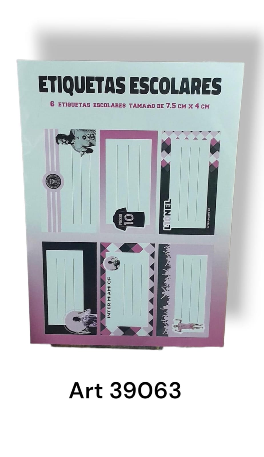 Etiquetas para cuaderno del inter de miami