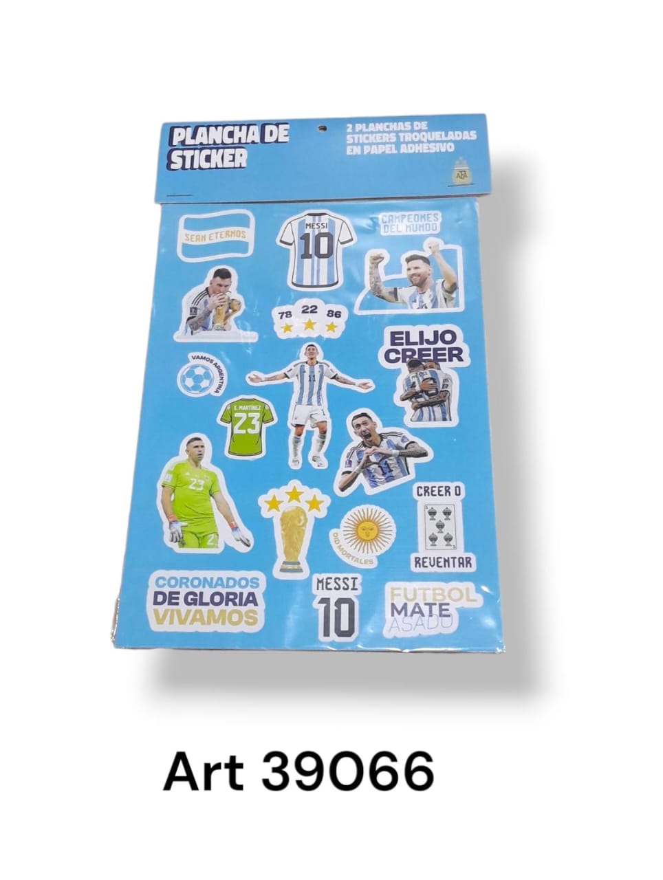 Plancha de stickers seleccion argentina