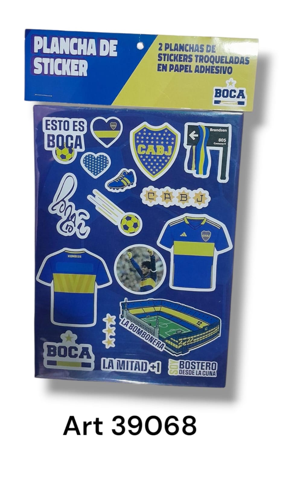 Plancha de stickers boca