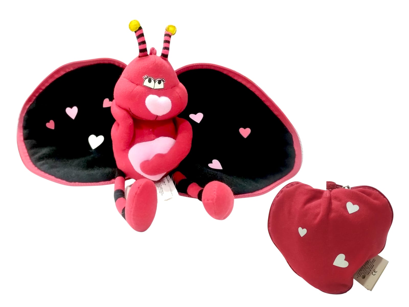 Peluche de corazon con mariposa