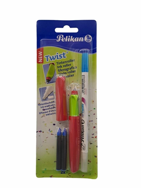 Roller pelikan twist rojo + cartuchos + borratinta