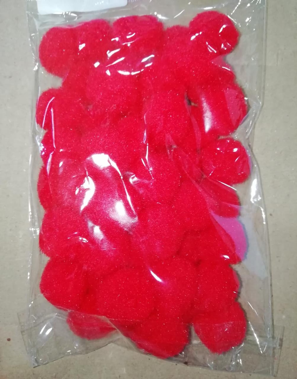 Pompones de felpa 20mm rojo x 50nui