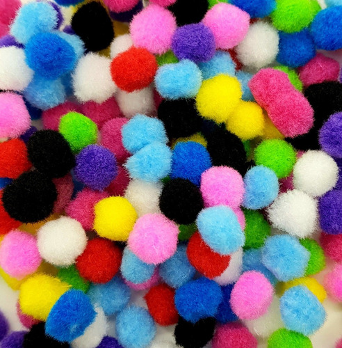 Pompones de felpa 15mm multicolor x 50