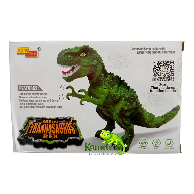DINOSAURIO A PILA LUZ Y SONIDO