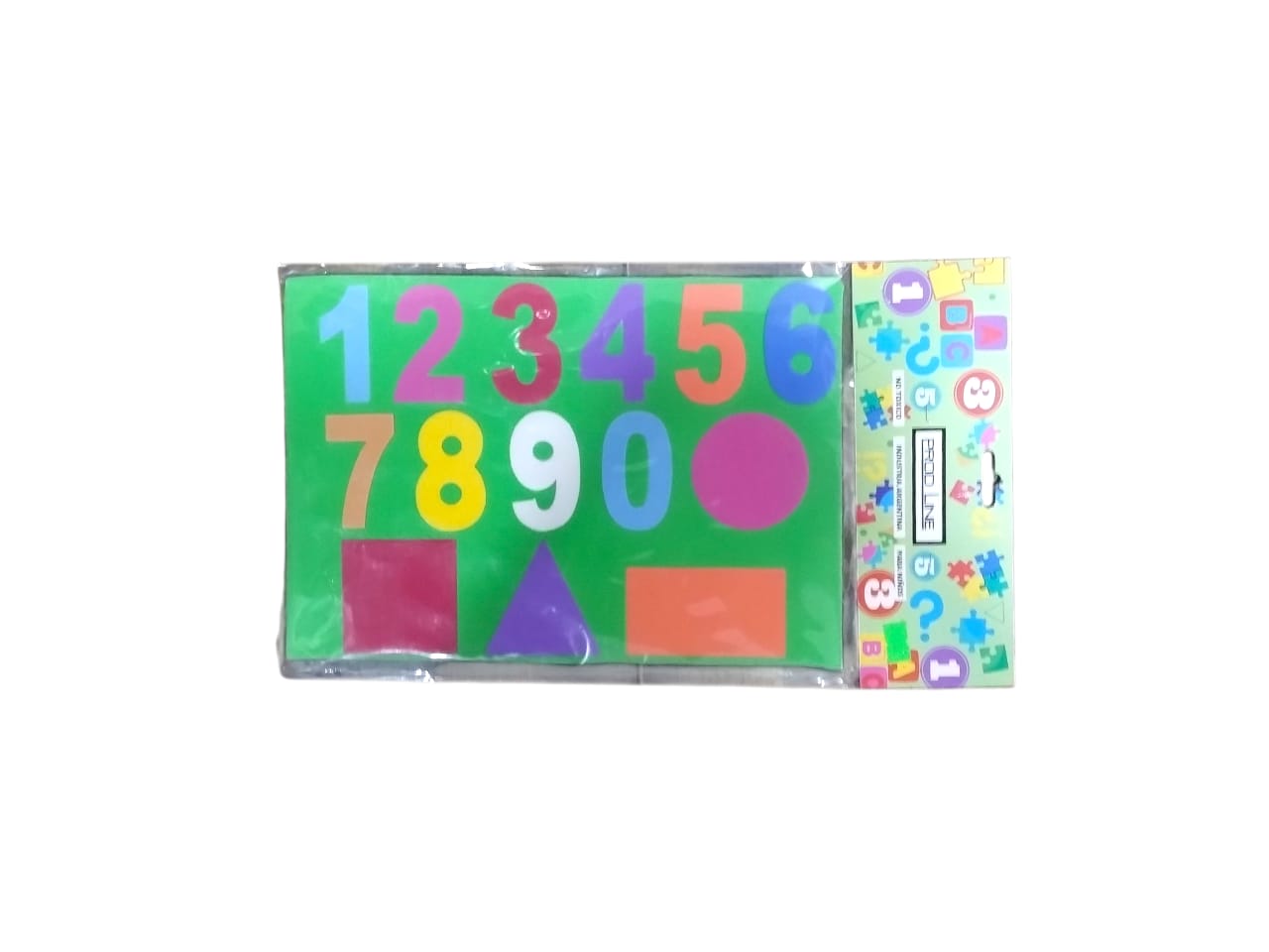 Juego de encastre de numeros y formas geometricas en goma eva 