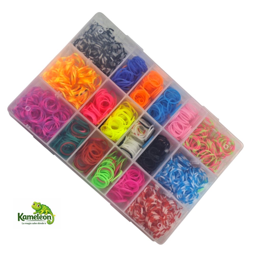 SET PARA CREAR PULSERAS DE GOMITAS CON 18 COMPARTIMIENTOS