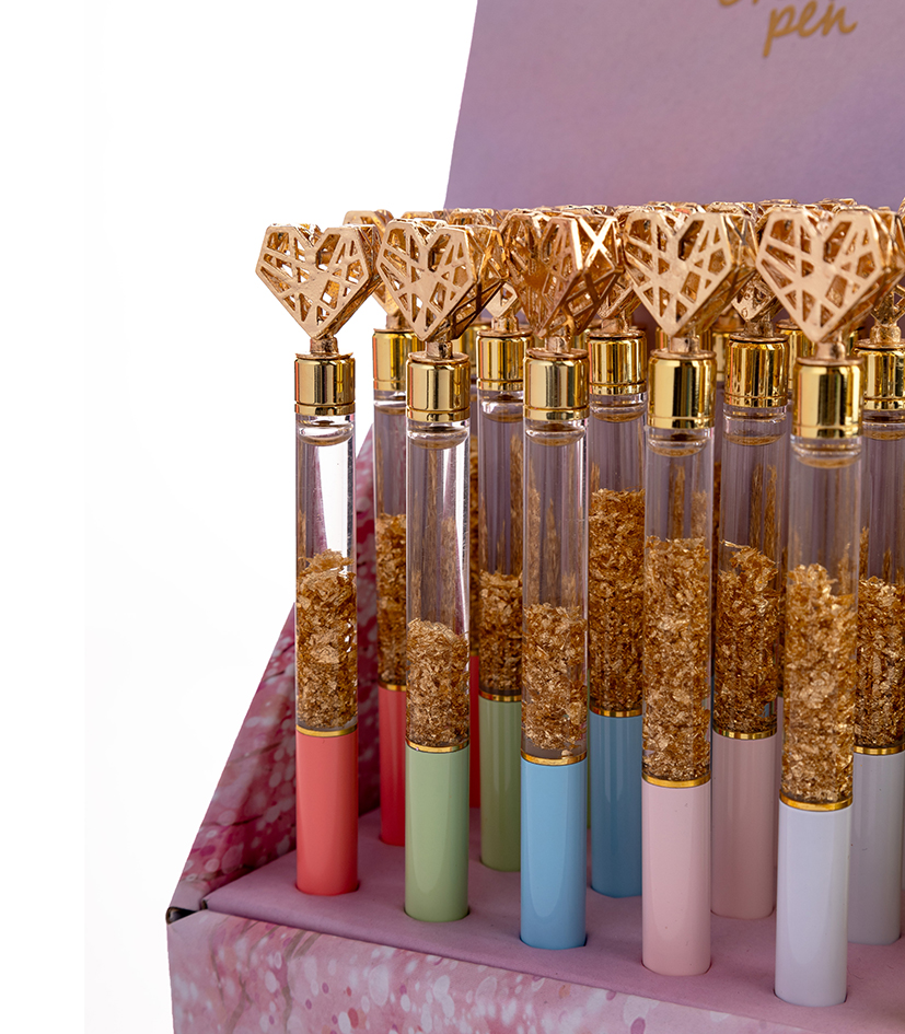 Lapicera multipaper con carazon 3d pastel