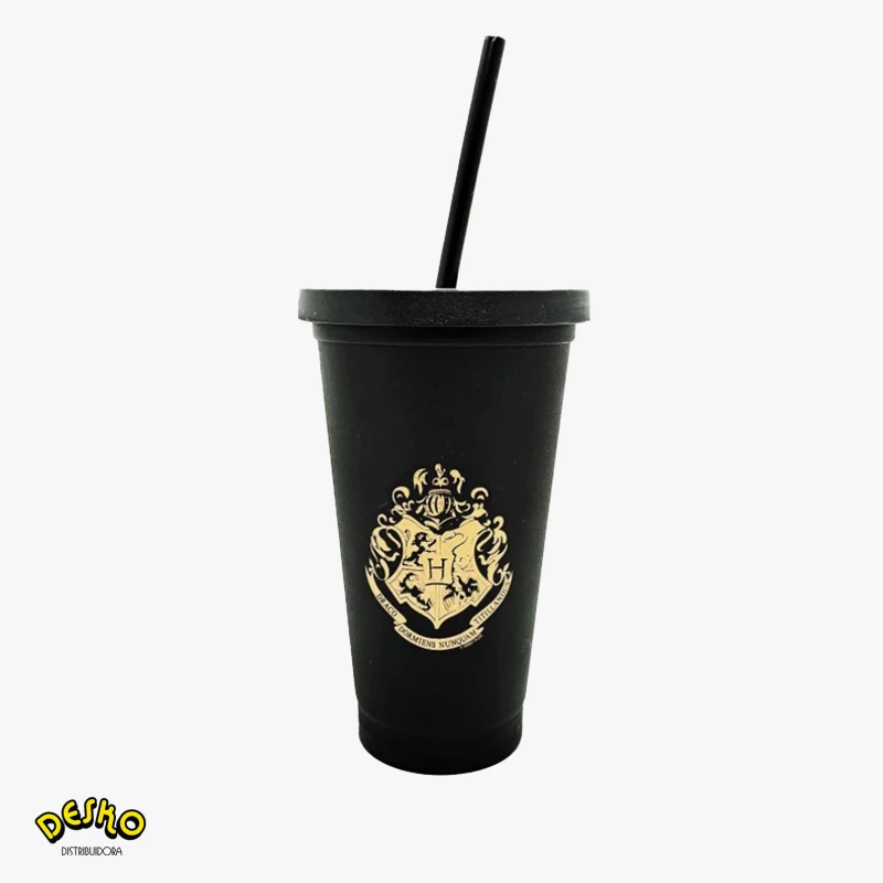 Vaso plastico negro harry potter howarts