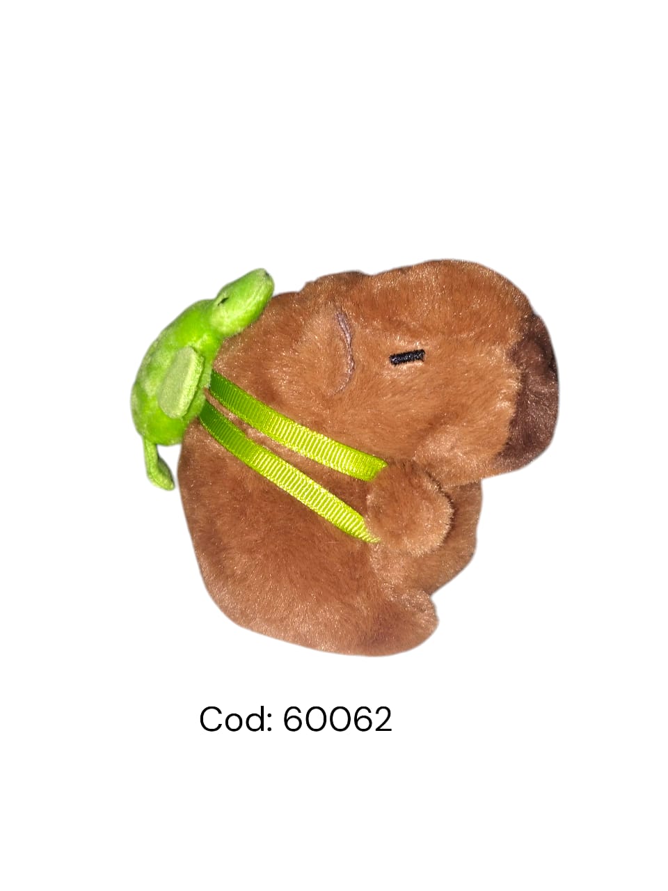 Llavero peluche capibara con tortuguita y sonido