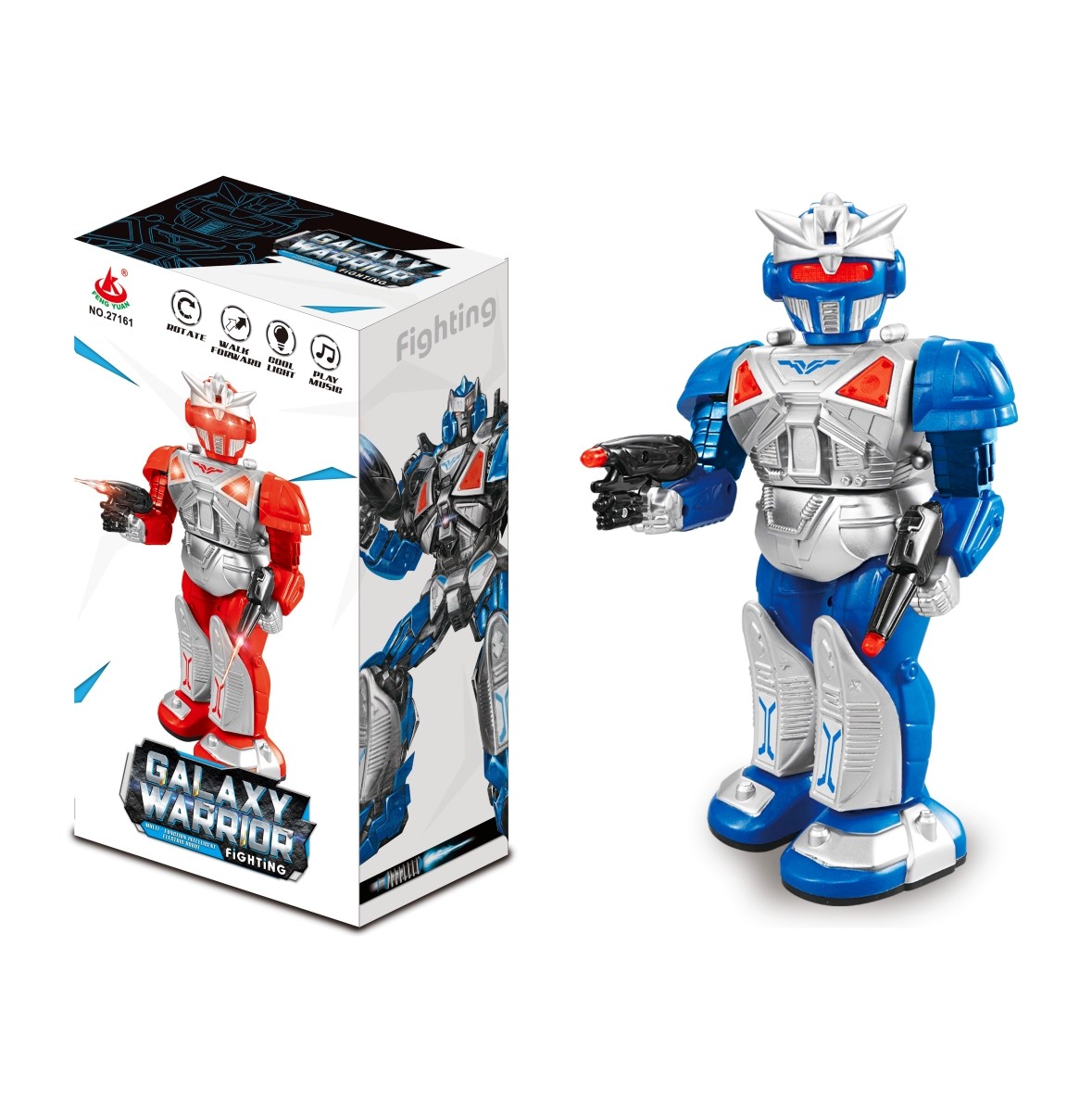 Robot a pilas galaxy warrior 26cm.
