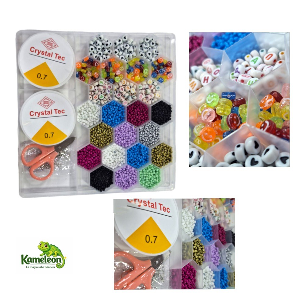 SET PARA CREAR PULSERAS DE  MOSTASILLAS CON 26 COMPARTIMIENTOS FORMA PANAL