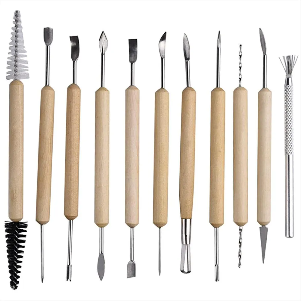 Set 11 herramientas profecionales de modelado y escultura 