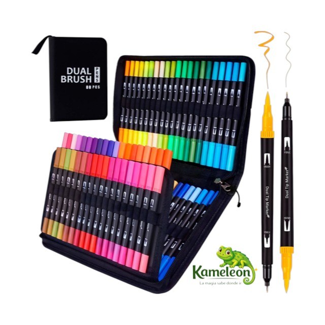 Set de marcadores: Dual brush pens 80 pcs