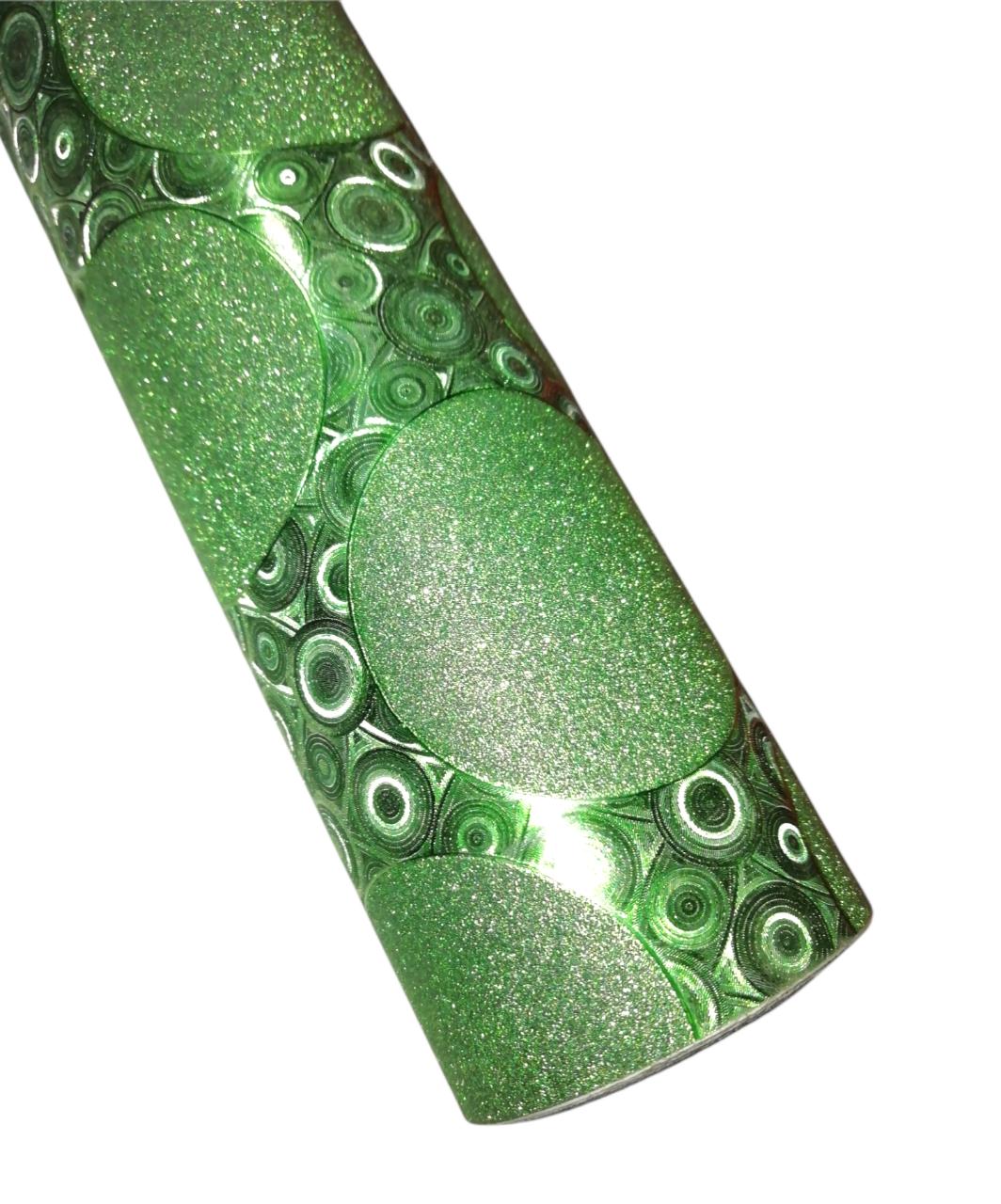 Contac holografico con gliter verde 
