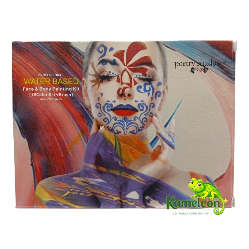 PINTURA PARA LA CARA PROFECIONAL 15 COLORES SET + BRUSH